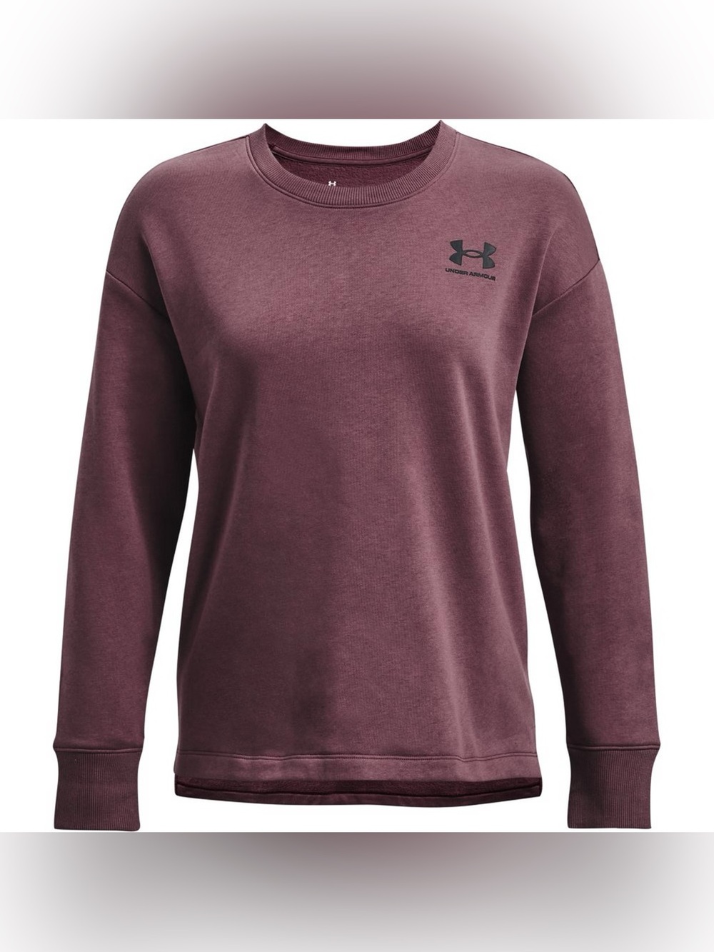 Under Armour rival fleece crew neck sweatshirt in plum purple